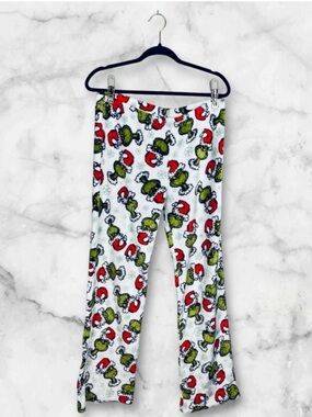 5 for $25 The Grinch white green red fuzzy fleece Christmas pajama pants size XL